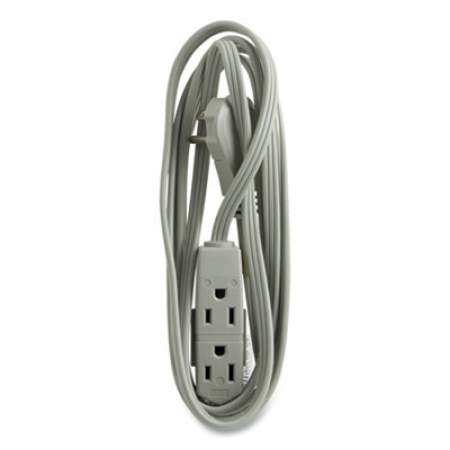 GE Three Outlet Power Strip, 8 ft Cord, Gray (451246)