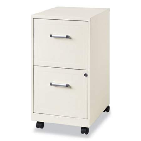 Hirsh Industries Two-Drawer Vertical Mobile File Cabinet, 14.25w x 18d x 26.5h, Pearl White (1235594)