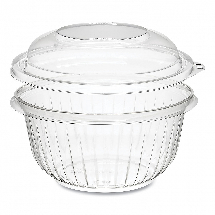 PresentaBowls Bowl/Lid Combo-Paks, 16 oz, 5.38" Diameter x 2.6" h, Clear, Plastic, 63/Pack, 4 Pack/Carton (PET16BCD)