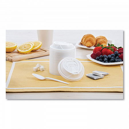 Optima Reclosable Lid, Fits 12 oz to 24 oz Hot Cups, Plastic, White, 100/Pack, 10 Packs/Carton (16RCL)