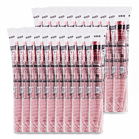 Paper Hot Drink Cups in Bistro Design, 16 oz, Maroon, 1,000/Carton (316SI)