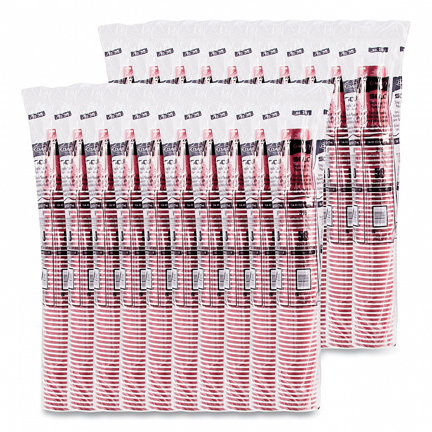 Paper Hot Drink Cups in Bistro Design, 16 oz, Maroon, 1,000/Carton (316SI)