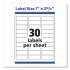 Avery Easy Peel White Address Labels w/ Sure Feed Technology, Laser Printers, 1 x 2.63, White, 30/Sheet, 500 Sheets/Box (95915)