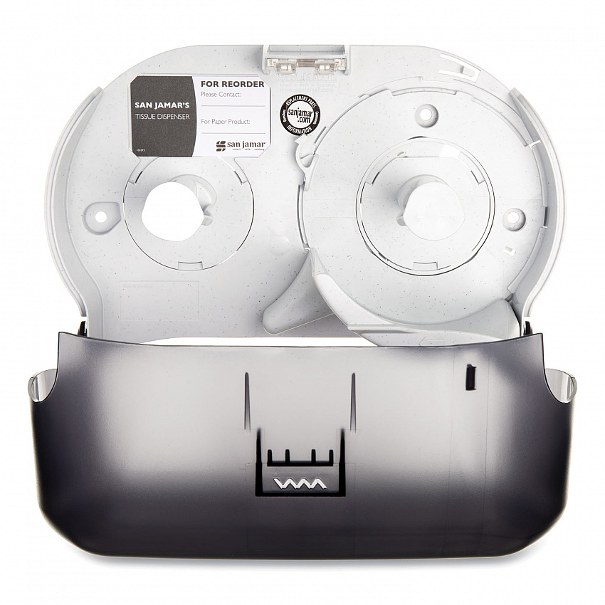 Versatwin Standard Bath Tissue Dispenser, Classic, 8 x 5.75 x 12.75, Transparent Black Pearl (R3600TBK)