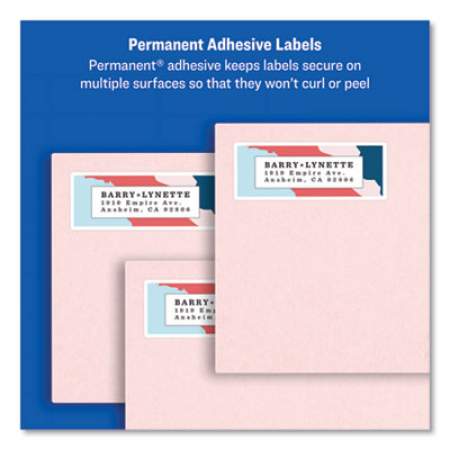 Avery Easy Peel White Address Labels w/ Sure Feed Technology, Inkjet Printers, 1.33 x 4, White, 14/Sheet, 25 Sheets/Pack (8162)