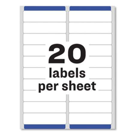 Avery Easy Peel White Address Labels w/ Sure Feed Technology, Laser Printers, 1 x 4, White, 20/Sheet, 250 Sheets/Box (5961)