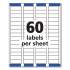 Avery Easy Peel White Address Labels w/ Sure Feed Technology, Laser Printers, 0.66 x 1.75, White, 60/Sheet, 100 Sheets/Pack (5155)