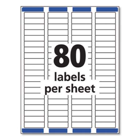 Avery Easy Peel White Address Labels w/ Sure Feed Technology, Laser Printers, 0.5 x 1.75, White, 80/Sheet, 100 Sheets/Box (5167)