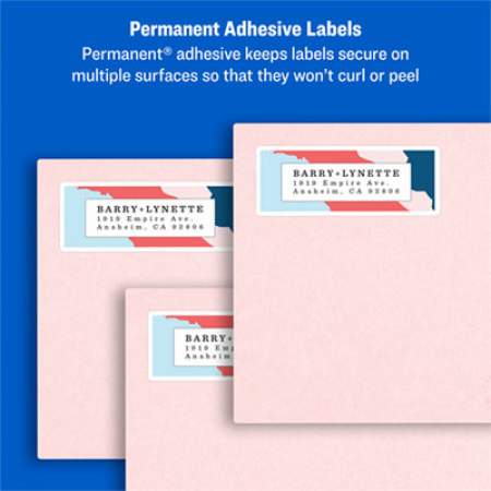 Avery Easy Peel White Address Labels w/ Sure Feed Technology, Laser Printers, 0.66 x 1.75, White, 60/Sheet, 100 Sheets/Pack (5155)
