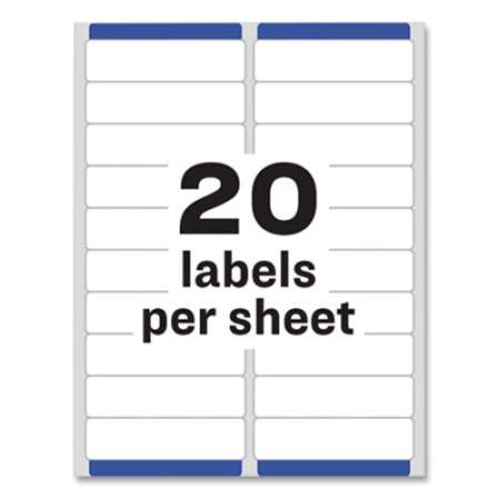 Avery Easy Peel White Address Labels w/ Sure Feed Technology, Laser Printers, 1 x 4, White, 20/Sheet, 100 Sheets/Box (5161)