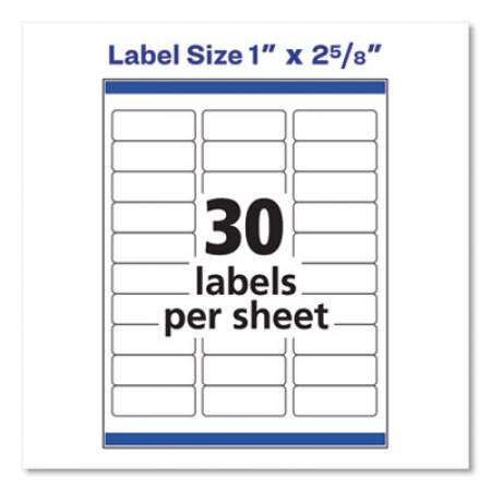 Avery Easy Peel White Address Labels w/ Sure Feed Technology, Laser Printers, 1 x 2.63, White, 30/Sheet, 25 Sheets/Pack (5260)