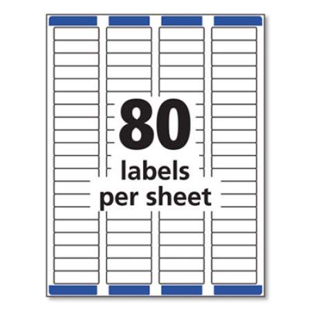 Avery Easy Peel White Address Labels w/ Sure Feed Technology, Laser Printers, 0.5 x 1.75, White, 80/Sheet, 25 Sheets/Pack (5267)