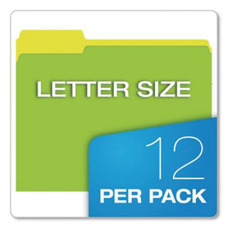 Pendaflex Glow Twisted 3-Tab File Folder, 1/3-Cut Tabs, Letter Size, Assorted, 12/Pack (40526)