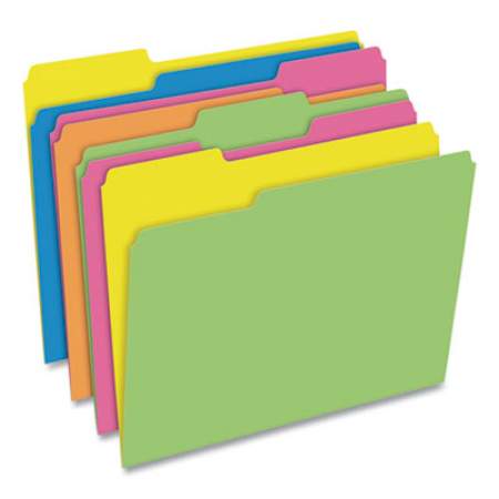 Pendaflex Glow Twisted 3-Tab File Folder, 1/3-Cut Tabs, Letter Size, Assorted, 12/Pack (1075842)
