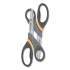 Westcott Titanium UltraSmooth Scissors, Blunt Tip, 8" Long, 3.5" Cut Length, Gray/Yellow Straight Handle, 2/Pack (14107)