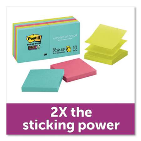 Post-it Pop-up Notes Super Sticky Pop-up 3 x 3 Note Refill, Miami, 90 Notes/Pad, 10 Pads/Pack (R33010SSMIA)