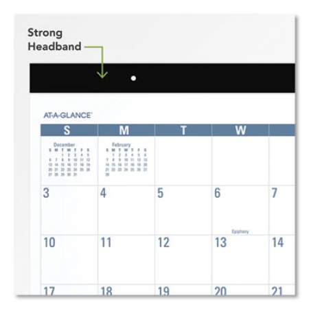 AT-A-GLANCE Easy-to-Read Monthly Desk Pad, 22 x 17, White/Blue Sheets, Black Binding, Clear Corners, 12-Month (Jan to Dec): 2022 (SKLP2432)