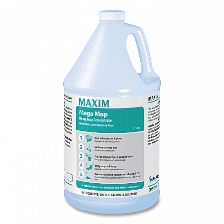 Mega Mop Damp Mop Concentrate, Lemon Scent, 1 gal Bottle, 4/Carton (18000041)