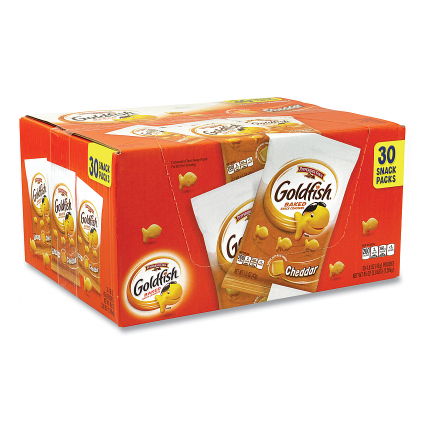 Goldfish Crackers, Cheddar, 1.5 oz Bag, 30 Bags/Box (22000493)