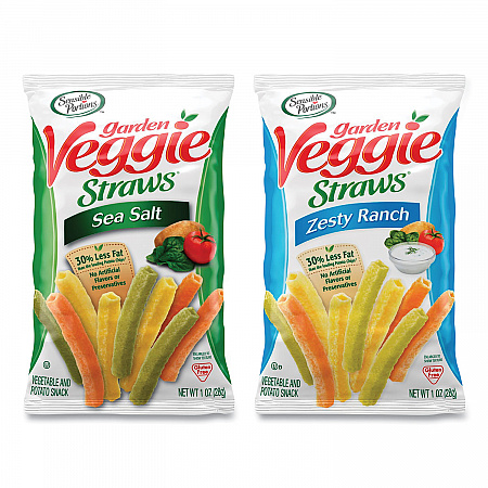 Veggie Straws, Cheddar Cheese/Sea Salt/Zesty Ranch, 1 oz Bag, 30 Bags/Carton (22000413)