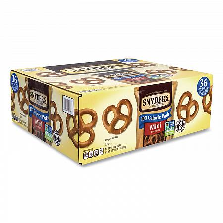 Mini Pretzels, 0.92 oz Bags, 36 Bags/Carton (22000487)