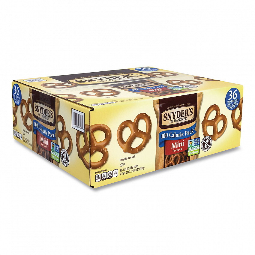 Mini Pretzels, 0.92 oz Bags, 36 Bags/Carton (22000487)