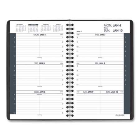 AT-A-GLANCE Weekly Block Format Appointment Book Ruled for Hourly Appointments, 8.5 x 5.5, Black Cover, 12-Month (Jan to Dec): 2022 (7010005)