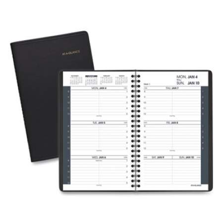 AT-A-GLANCE Weekly Block Format Appointment Book Ruled for Hourly Appointments, 8.5 x 5.5, Black Cover, 12-Month (Jan to Dec): 2022 (7010005)
