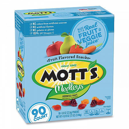 Medleys Fruit Snacks, 0.8 oz Pouch, 90 Pouches/Box (20900325)