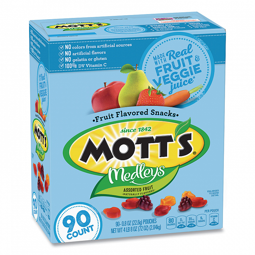 Medleys Fruit Snacks, 0.8 oz Pouch, 90 Pouches/Box (20900325)