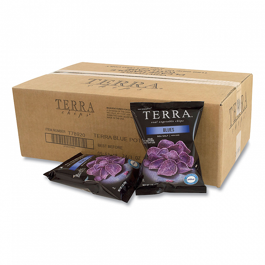 Real Vegetable Chips Blue, Blues Sea Salt, 1 oz Bag, 24 Bags/Box (20902474)