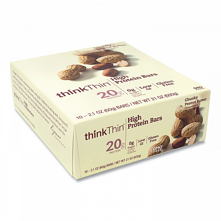 High Protein Bars, Chunky Peanut Butter, 2.1 oz Bar, 10 Bars/Carton (20902477)
