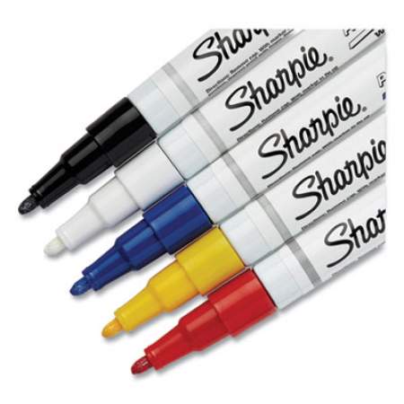 Sharpie Permanent Paint Marker, Fine Bullet Tip, Assorted Colors, 5/Pack (37371)