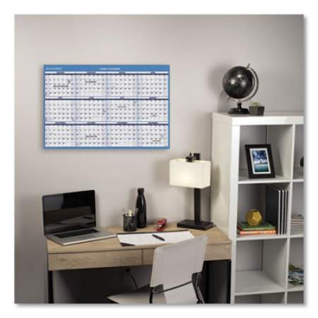 AT-A-GLANCE Horizontal Reversible/Erasable Wall Planner, 48 x 32, White/Blue Sheets, 12-Month (Jan to Dec): 2022 (PM30028)