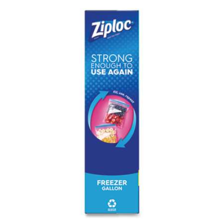 Ziploc Zipper Freezer Bags, 1 gal, 2.7 mil, 9.6" x 12.1", Clear, 28/Box, 9 Boxes/Carton (314445)