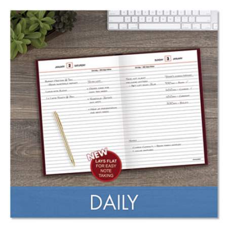 AT-A-GLANCE Standard Diary Daily Reminder Book, 2022 Edition, Medium/College Rule, Red Cover, 8.25 x 5.75, 201 Sheets (SD38913)