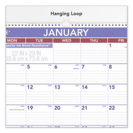 AT-A-GLANCE Two-Month Wall Calendar, 22 x 29, White/Blue/Red Sheets, 12-Month (Jan to Dec): 2022 (PM928)