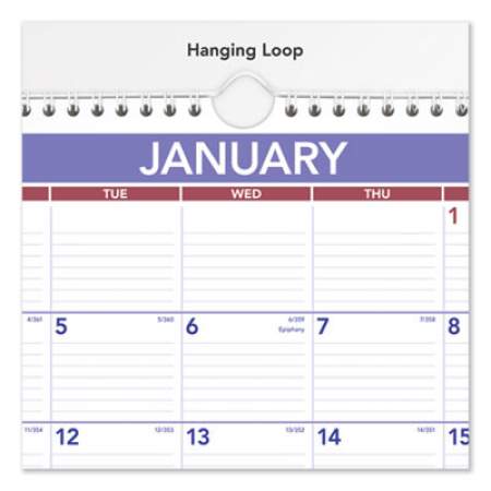 AT-A-GLANCE Monthly Wall Calendar, 15 x 12, White/Red/Blue Sheets, 12-Month (Jan to Dec): 2022 (PM828)