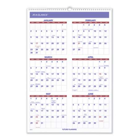 AT-A-GLANCE Three-Month Wall Calendar, 15.5 x 22.75, White Sheets, 12-Month (Jan to Dec): 2022 (PM628)