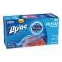 Ziploc Double Zipper Freezer Bags, 1 qt, 2.7 mil, 6.97" x 7.7", Clear, 9/Carton (314444)