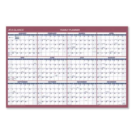 AT-A-GLANCE Vertical/Horizontal Wall Calendar, 24 x 36, White/Blue/Red Sheets, 12-Month (Jan to Dec): 2022 (PM21228)