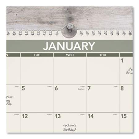 AT-A-GLANCE Recycled Wall Calendar, Unruled Blocks, 15 x 12, Sand/Green Sheets, 12-Month (Jan to Dec): 2022 (PMG7728)