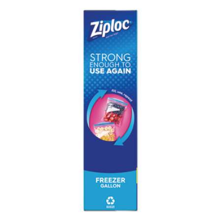 Ziploc Zipper Freezer Bags, 1 gal, 2.7 mil, 9.6" x 12.1", Clear, 28/Box (314445BX)