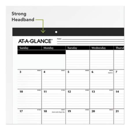 AT-A-GLANCE Ruled Desk Pad, 22 x 17, White Sheets, Black Binding, Black Corners, 12-Month (Jan to Dec): 2022 (SK2400)