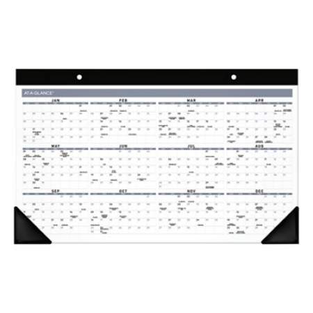 AT-A-GLANCE Contemporary Monthly Desk Pad, 18 x 11, White Sheets, Black Binding/Corners,12-Month (Jan to Dec): 2022 (SK14X00)