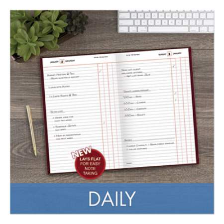 AT-A-GLANCE Standard Diary Daily Journal, 2022 Edition, Wide/Legal Rule, Red Cover, 12 x 7.75, 210 Sheets (SD37713)