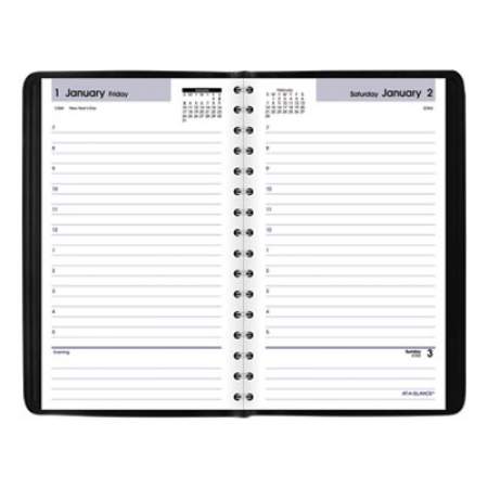 AT-A-GLANCE DayMinder Daily Appointment Book, 8 x 5, Black Cover, 12-Month (Jan to Dec): 2022 (SK4400)
