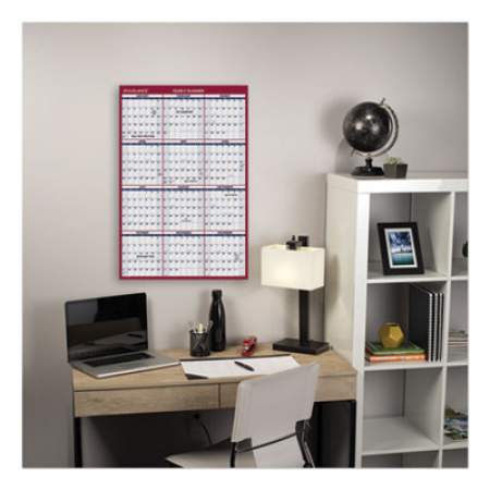 AT-A-GLANCE Erasable Vertical/Horizontal Wall Planner, 24 x 36, White/Blue/Red Sheets, 12-Month (Jan to Dec): 2022 (PM2628)