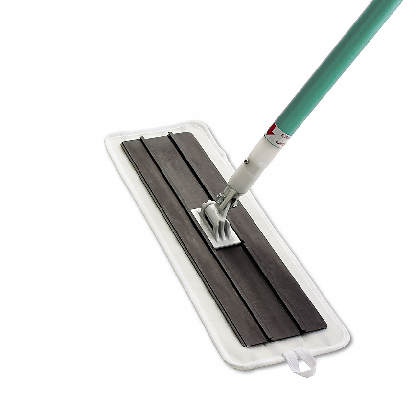 Easy Scrub Flat Mop Tool, 16" Microfiber Head, 54" Green Aluminum Handle (55593)