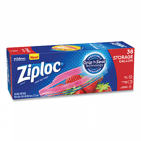 Double Zipper Storage Bags, Triple System Seal, Gallon, 10.56